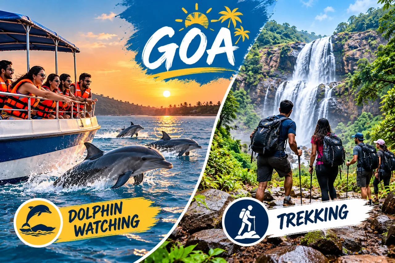 Goa Ocean & Falls: Wild Dolphin Watching & Dudhsagar Waterfall Trek
