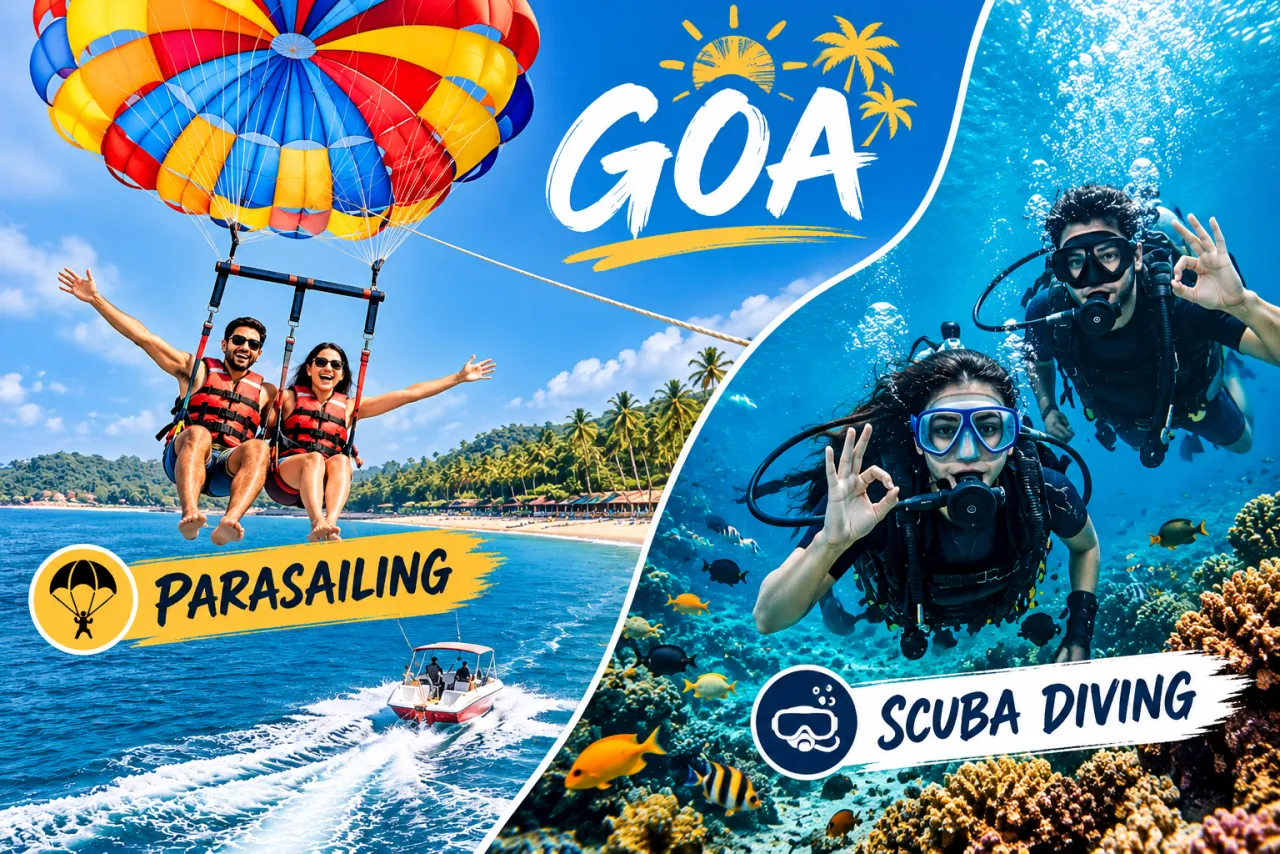 Goa Marine & Sky Duo: Grande Island Scuba Diving & Parasailing