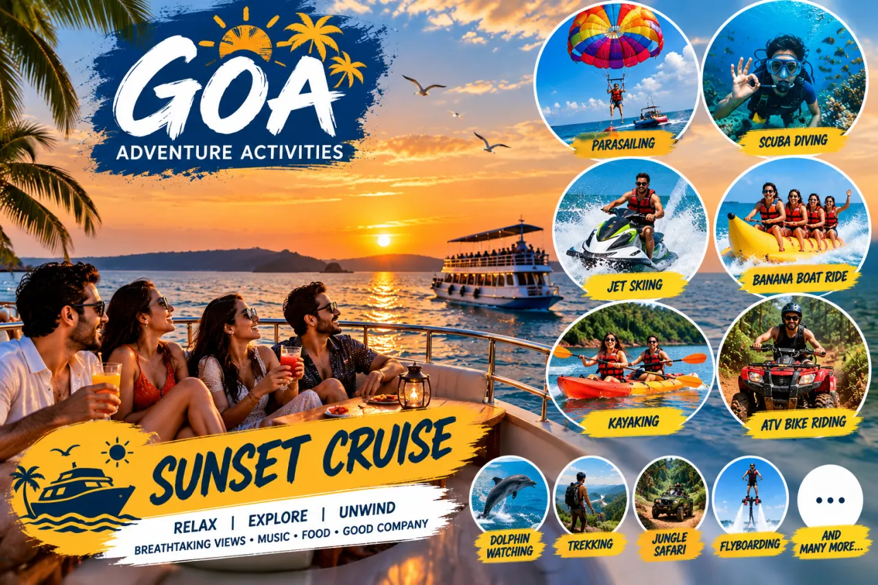 Goa Luxury Maritime: Mandovi Sunset Catamaran Cruise & Watersports
