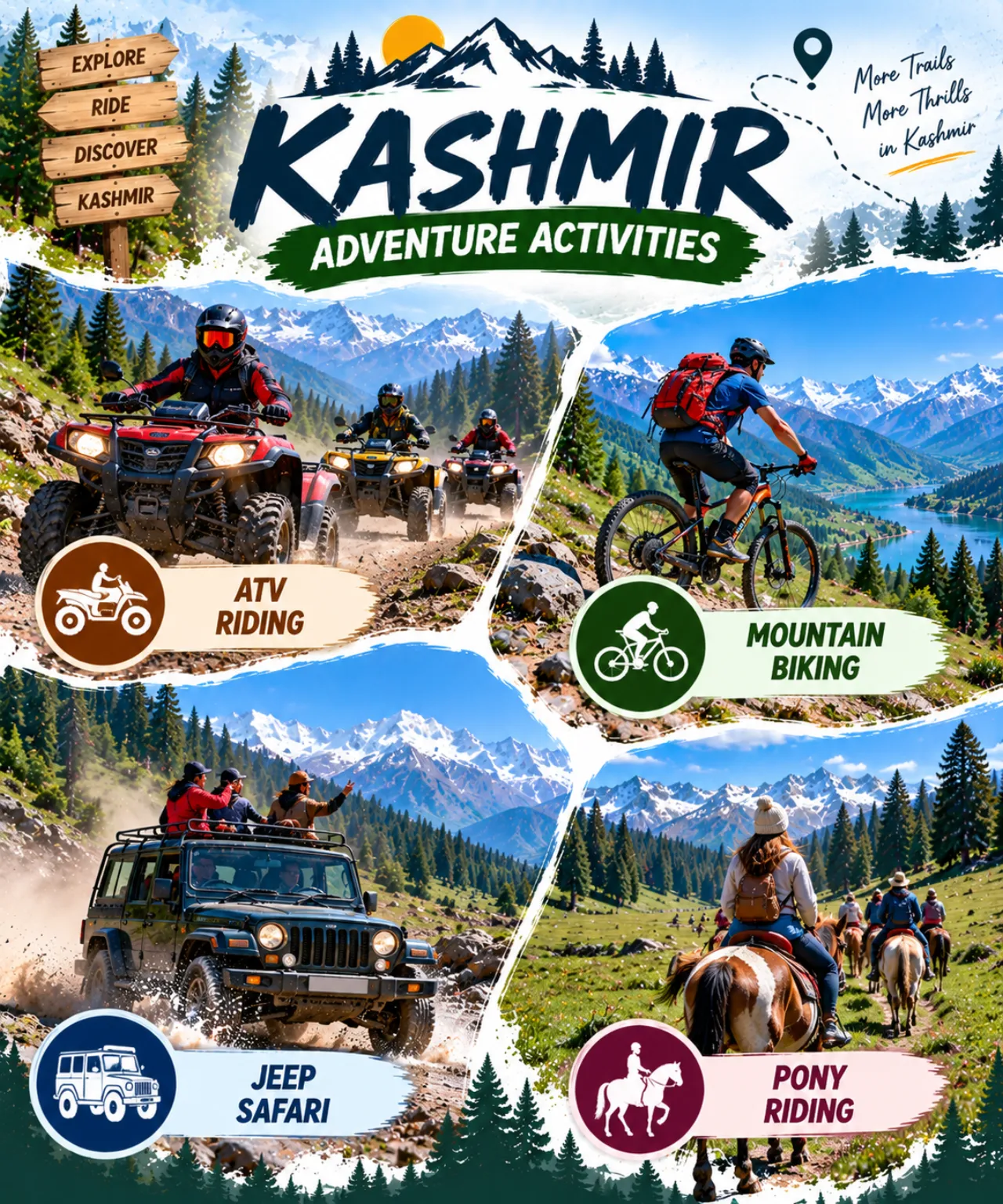 Kashmir Valley Trailblazer: ATV Quad Biking, Jeep Safari & Pony Riding
