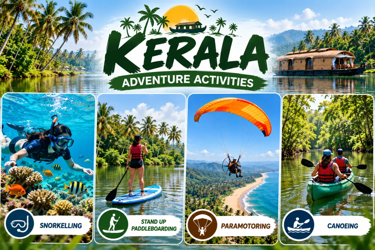 Kerala Coastal Waters: Snorkelling, Stand Up Paddleboarding & Paramotoring